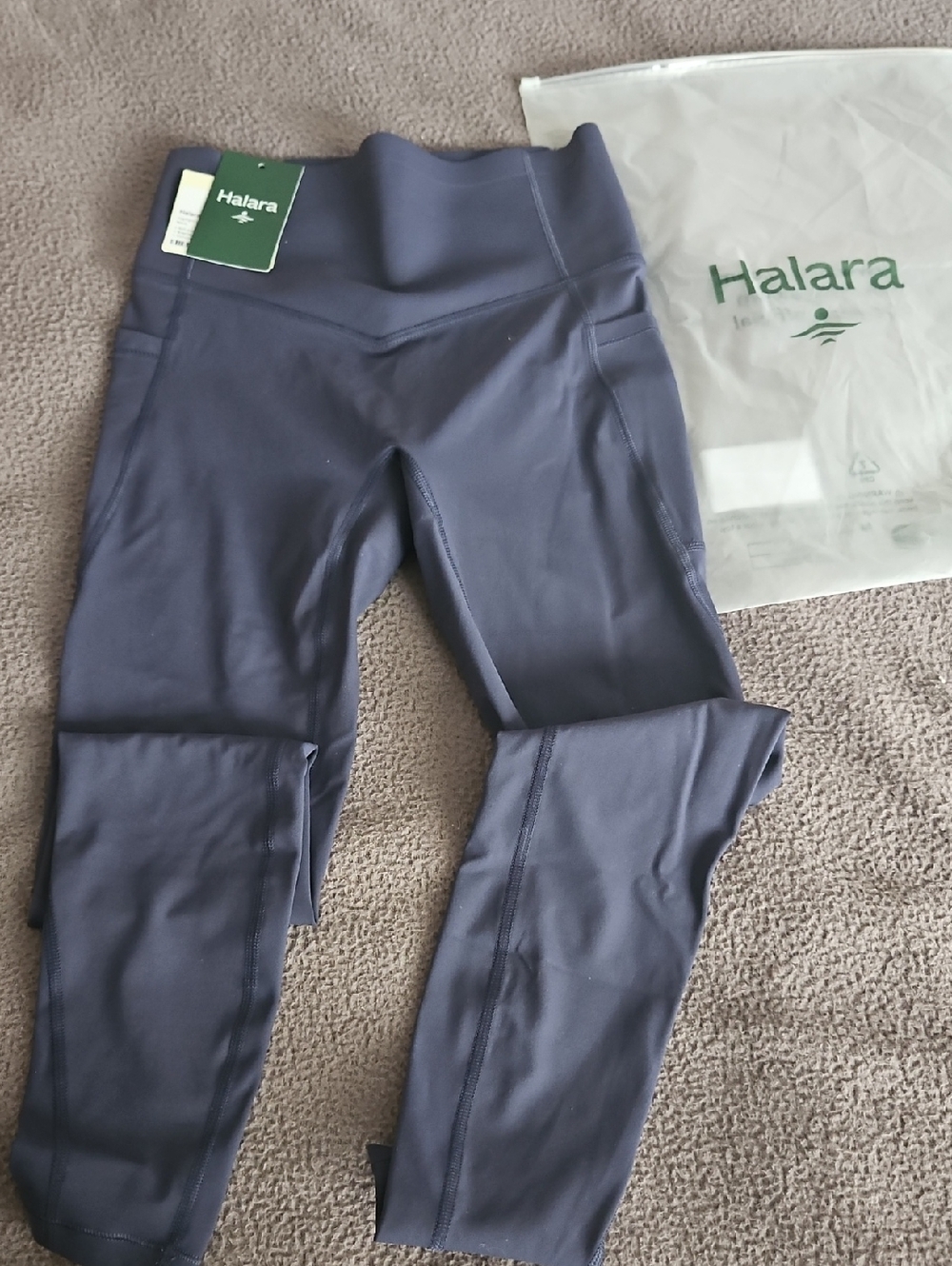 HALARA High-Waist Pocket Leggings in Slate Blue
